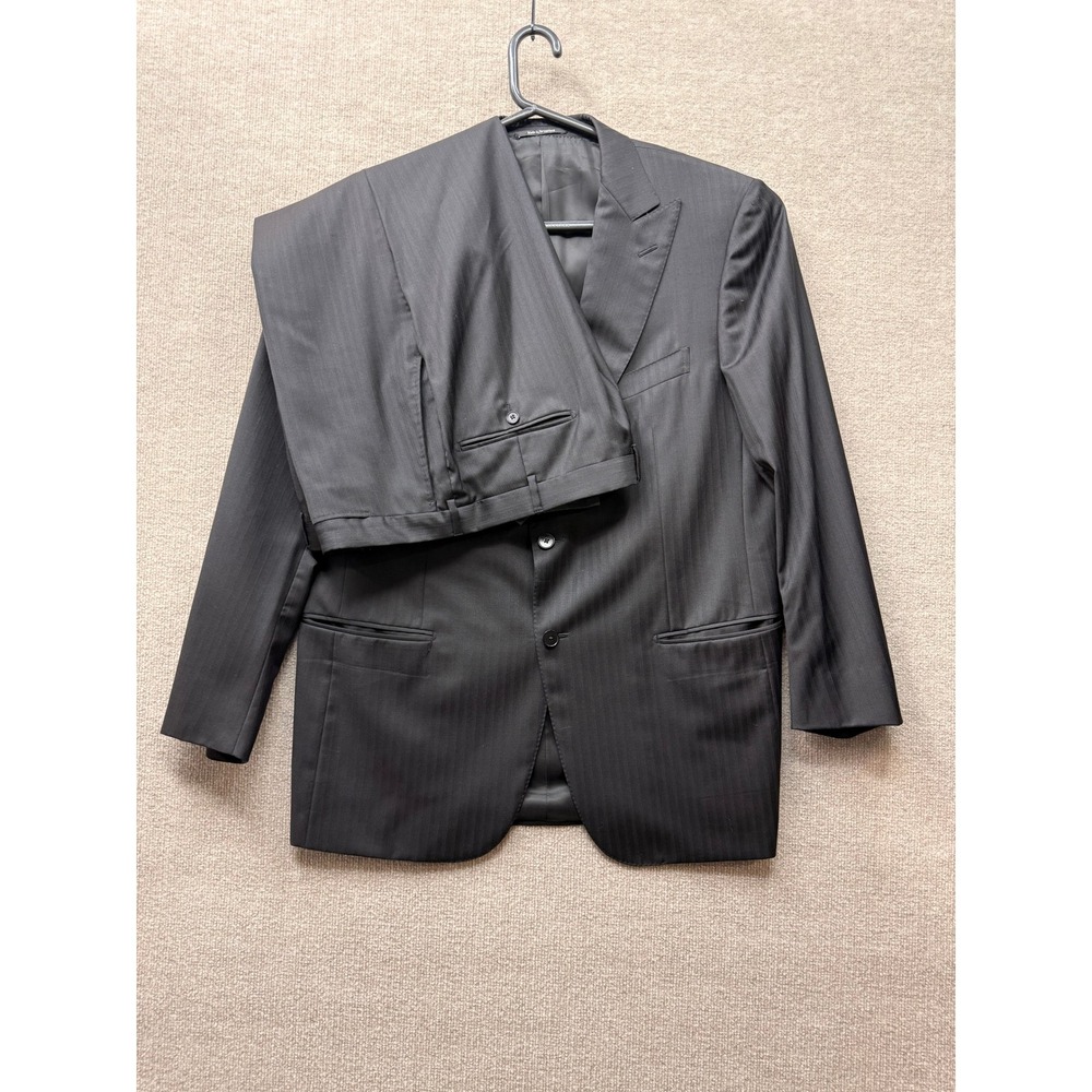 Ermenegildo Zegna Traveller Micronsphere Wool Silk Suit Grey Pinstripe 56R 46R